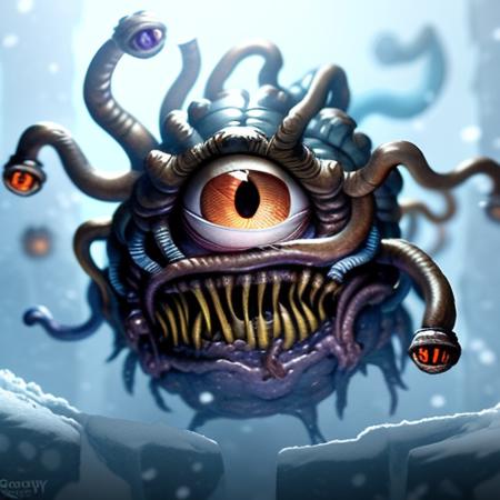 00028-468379829-Close-up Portrait of a Beholder_Monster, Frostpunk, snow, ice, snowing_15, Volumetric lighting, concept art, brush stroke style,.png